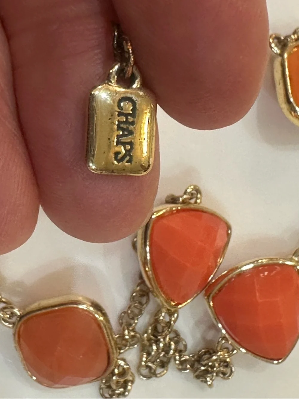 Vibrant Shades of Orange Statement Jewelry Lot 6 Multi-Strand & Dainty Necklaces - Picture 5 of 16